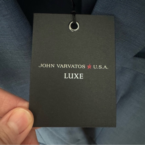 NWT JOHN VARVATOS Luxe 2 Button Cotton Blazer "Oiled Blue" Size 42 Not Pristine - Picture 3 of 14